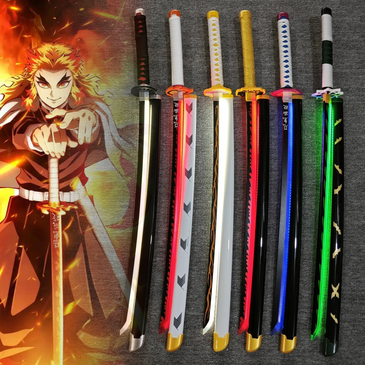 Cosplay Prop Katana - 31/40inch Demon Slayer Katana Luminous Sword