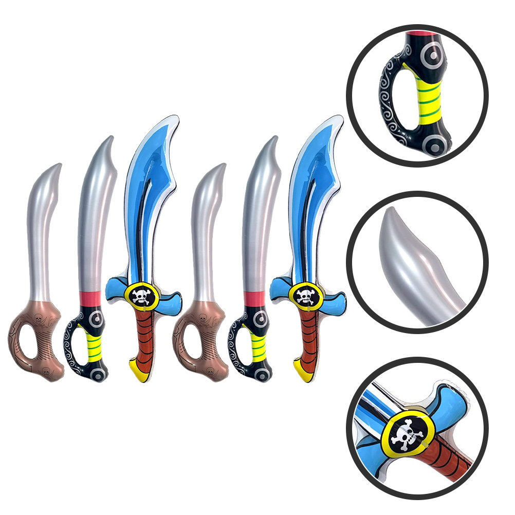 Easy Cosplay Prop - 6Pcs Inflatable Pirate Swords PVC Easy