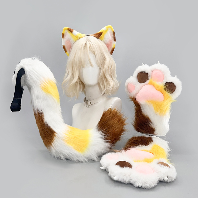Furry Cat Ears Tail Paws Set C - Detachable Cosplay Prop recensione e prezzo