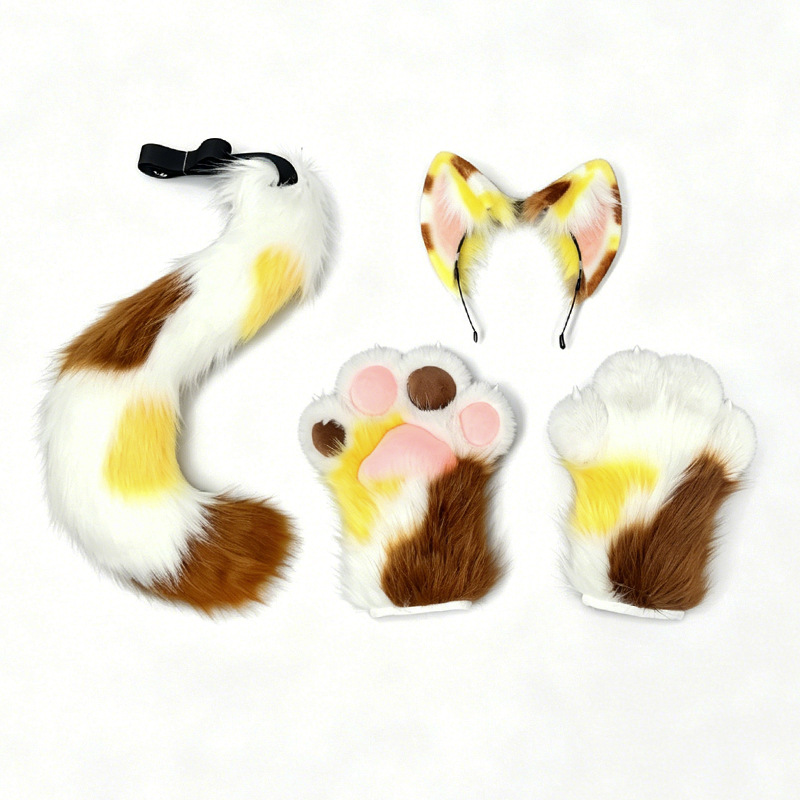 Furry Cat Ears Tail Paws Set C - Detachable Cosplay Prop recensione e prezzo