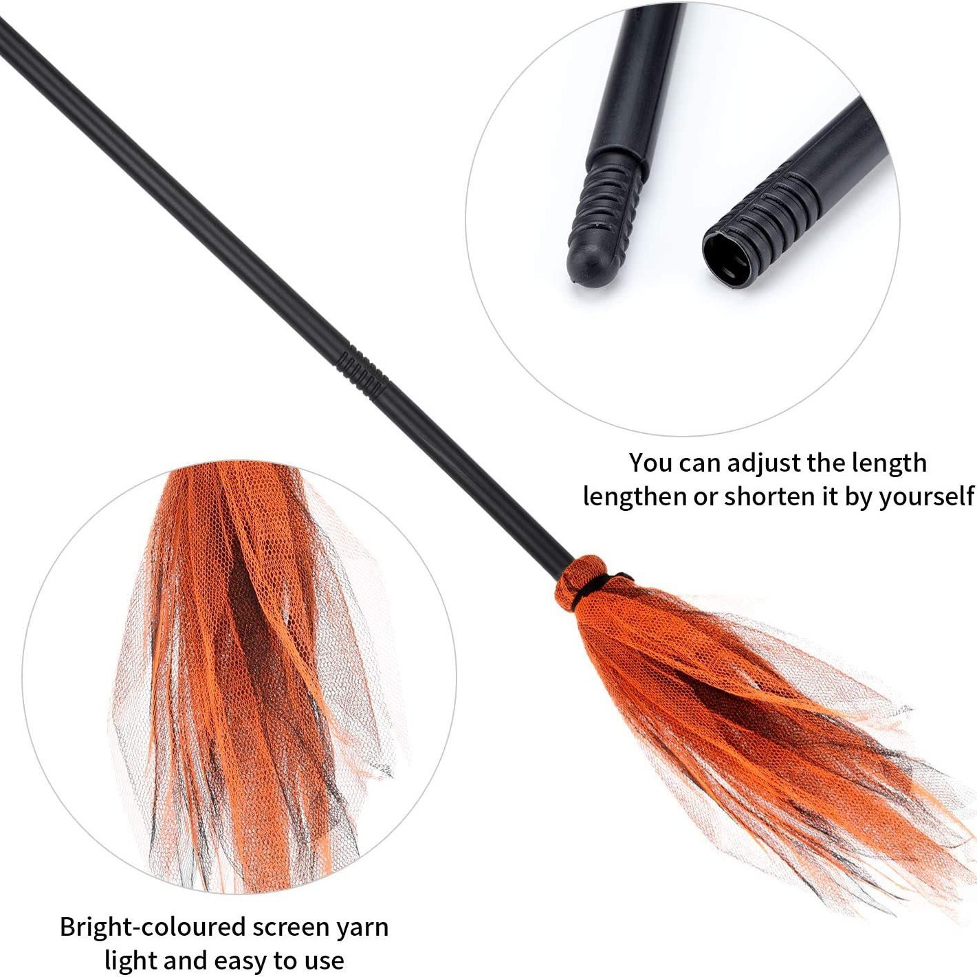 Halloween LED Witch Broom, Det - Detachable Cosplay Prop recensione e prezzo